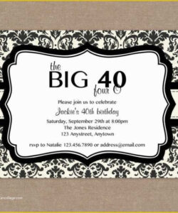 Free Blank 40Th Birthday Party Invitation Template Word
