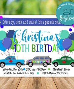 Free Blank Drive By Parade Invitation Template Word
