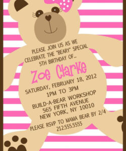 Free  Build A Bear Party Invitations Template Excel Sample
