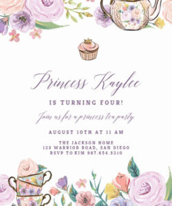 Free Printable Bridal Shower Tea Party Invitations Template Doc