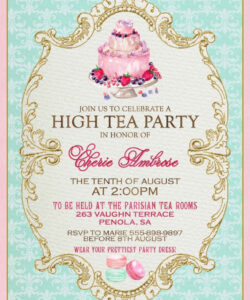 Free Printable Bridal Shower Tea Party Invitations Template Word