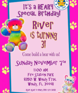 Free Printable Build A Bear Party Invitations Template