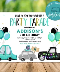 Free Printable Drive By Parade Invitation Template Doc