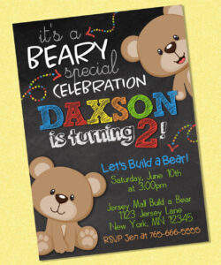 Printable Build A Bear Party Invitations Template Pdf