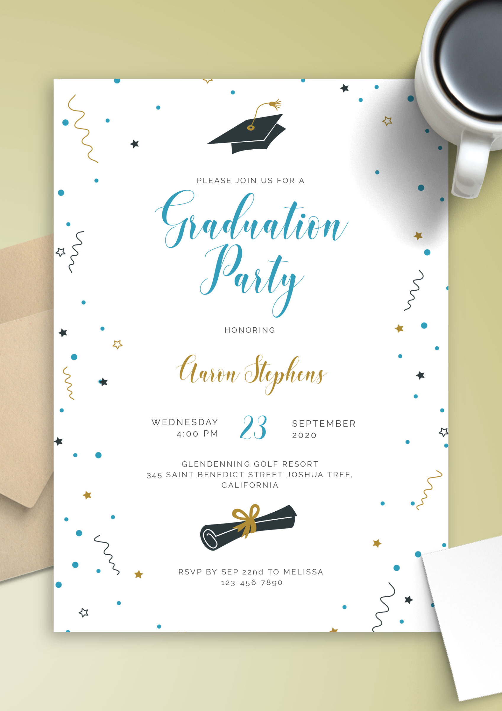 Printable Digital Graduation Party Invitation Template Pdf Sample